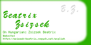 beatrix zsizsek business card